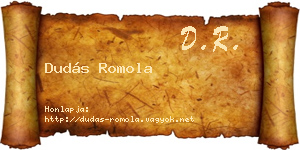 Dudás Romola névjegykártya